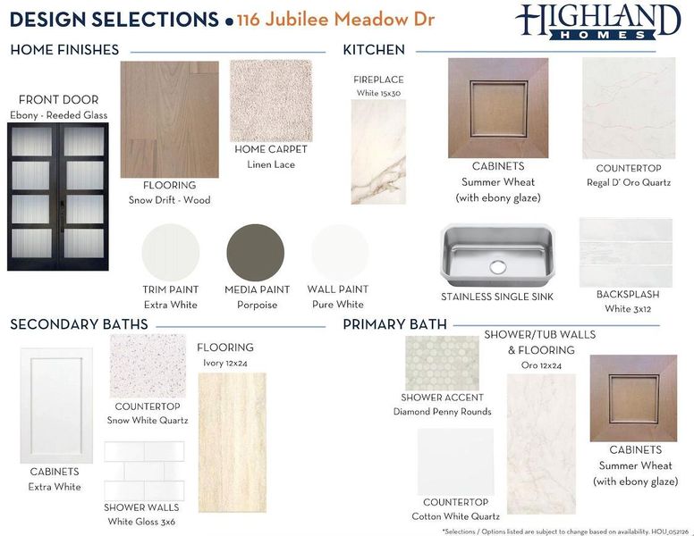 Sample of building materials used in homes in The Woodlands Hills, Willis (Image 5).