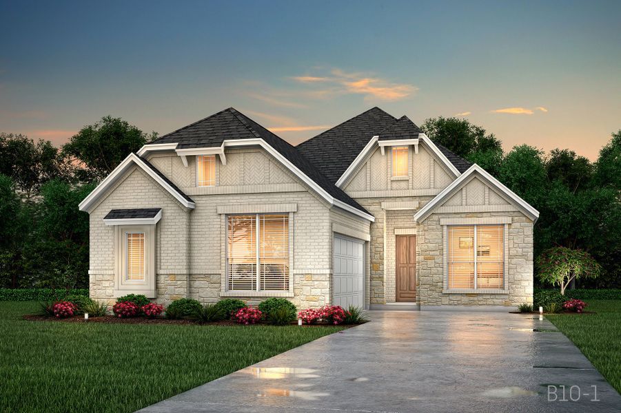 Representative exterior photo of a completed home built from the Paterson by John Houston Homes in Ridgepoint - Phase 1, Midlothian, TX (Image 4). Representative exterior photo of a completed home built from the Paterson by John Houston Homes in Ridgepoint - Phase 1, Midlothian, TX (Image 4).