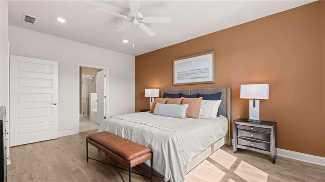 Furnished interior view inside a new home in Oak Ridge Meadows - Active Adult, Locust Grove (Image 27).