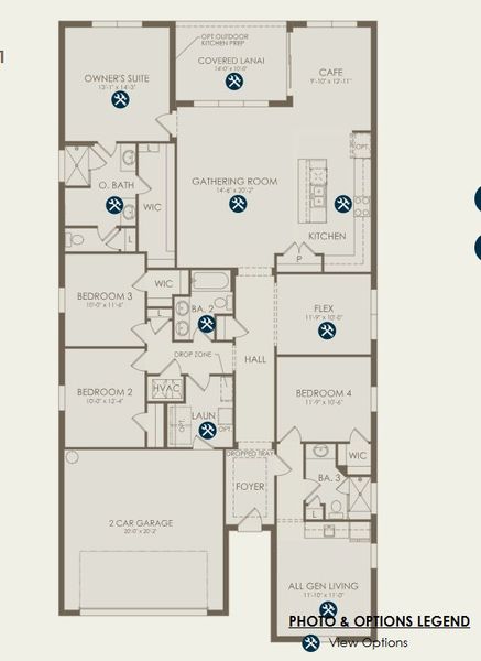 2D floor plan layout for the Concord by Pulte Homes in Riversong, Parrish, FL (Image 4). 2D floor plan layout for the Concord by Pulte Homes in Riversong, Parrish, FL (Image 4).