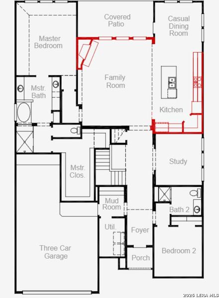 2D floor plan layout of this home in Homestead, Schertz, TX (Image 3).