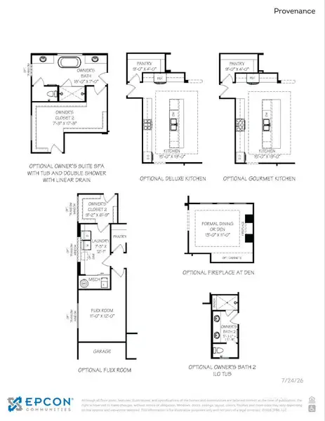 2D floor plan layout for the Provenance by Epcon Communities in The Courtyards at Redbud Lane, Holly Springs, GA (Image 24).