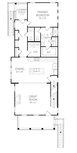 2D floor plan layout for the Monroe - Single Family Homes by Dream Finders Homes in Miller's Crossing, Johns Island, SC (Image 7).
