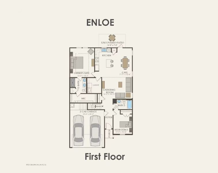 2D floor plan layout of this home in Corley Farms, Boerne, TX (Image 4).