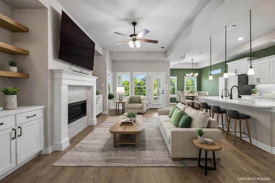 Custom built ins. Gas remote fireplace. Open shelving...stunning! Custom built ins. Gas remote fireplace. Open shelving...stunning!