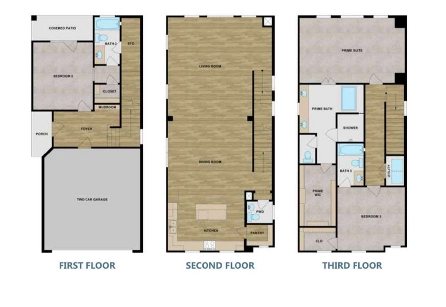 2D floor plan layout for the The Arianna by Riverway Homes in Somerset Green, Houston, TX (Image 3).