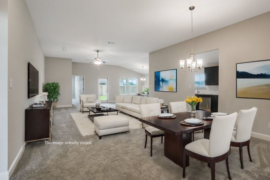 Furnished interior view inside a new home in Bayou Maison, Texas City (Image 4). Furnished interior view inside a new home in Bayou Maison, Texas City (Image 4).