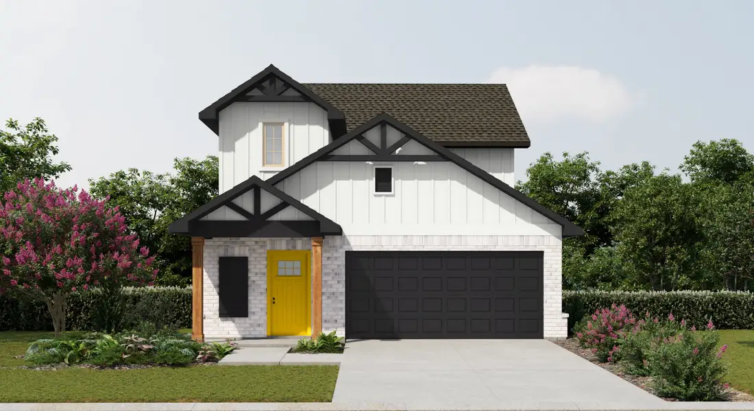 Architectural rendering of home exteriors planned for Two Step Farm in Montgomery, TX (Image 11).