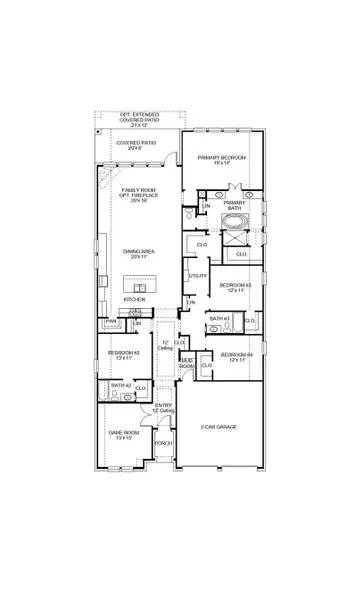 2D floor plan layout of this home in Stonecreek Estates 50', Richmond, TX (Image 2).
