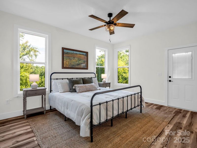 Primary bedroom, views out your window!