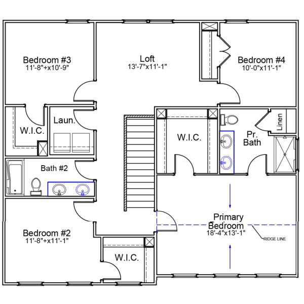 2D floor plan layout of this home in Golden Ridge, Youngsville, NC (Image 3).