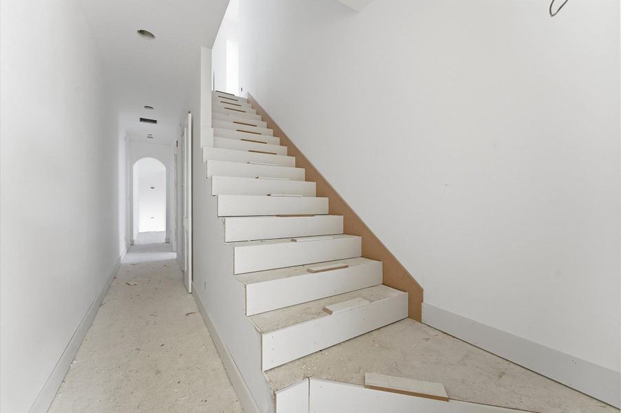 Stairs leading to the top floor.