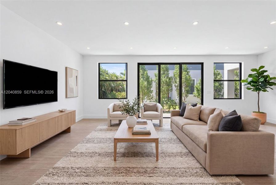 Furnished interior view inside a new home in , Miami (Image 7). Furnished interior view inside a new home in , Miami (Image 7).