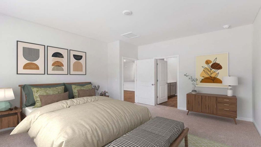 Representative furnished interior of a home built from the MANNING by D.R. Horton in Autumn's Wood, Brunswick (Image 6).