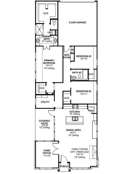 2D floor plan layout for the 1760W by Perry Homes in Bridgeland Central 40', Cypress, TX (Image 3). 2D floor plan layout for the 1760W by Perry Homes in Bridgeland Central 40', Cypress, TX (Image 3).