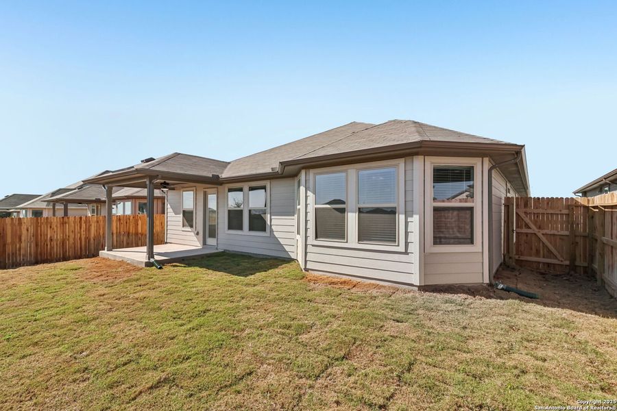 Exterior details and patio area of a home in Legendary Trails - Classic Series, Cibolo (Image 29). Exterior details and patio area of a home in Legendary Trails - Classic Series, Cibolo (Image 29).