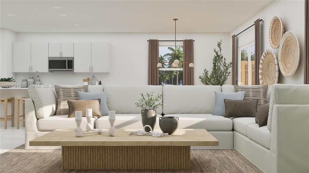 Furnished interior view inside a new home in , Miami (Image 21).