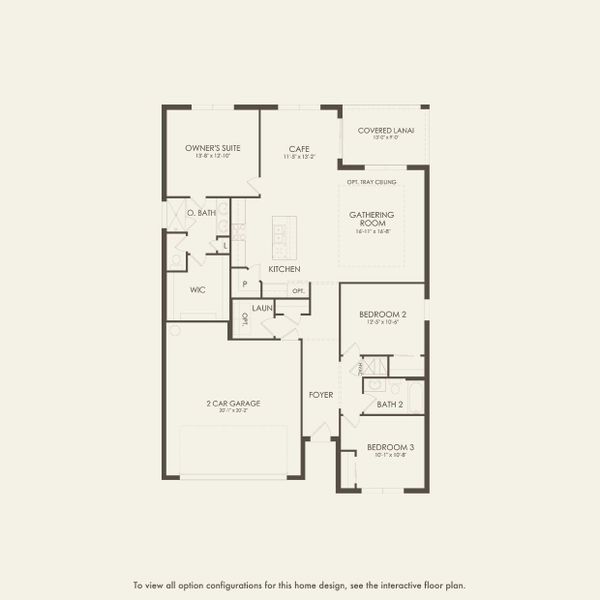 2D floor plan layout for the Crestmere by Pulte Homes in Pioneer Ranch, Ocala, FL (Image 3).