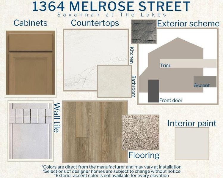 Savannah - Colors for this home