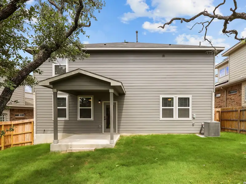 Exterior details and patio area of a home in Bricewood, San Antonio (Image 4).