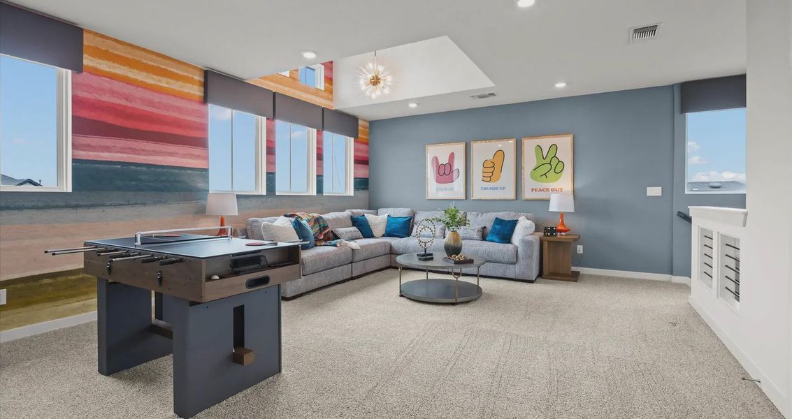 Representative furnished interior of a home built from the Davis by Chesmar Homes in Stream Waters, Buda (Image 27).