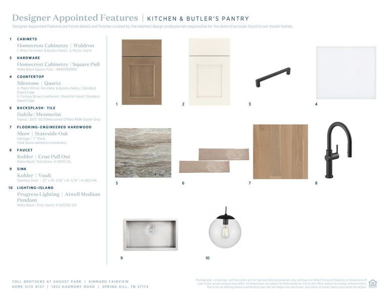 Sample of building materials used in homes in Toll Brothers at August Park, Spring Hill (Image 7).
