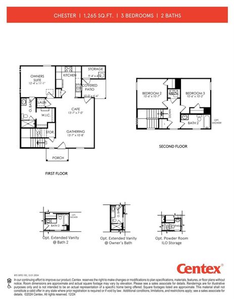 2D floor plan layout of this home in The Courtyards at Stokesbury, Waller, TX (Image 3).