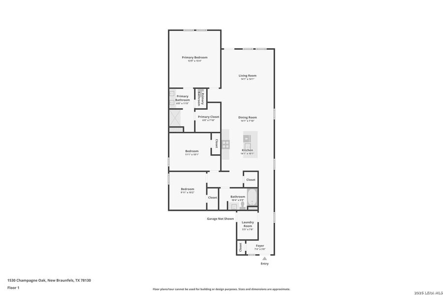 2D floor plan layout of this home in Winding Creek, New Braunfels, TX (Image 3).