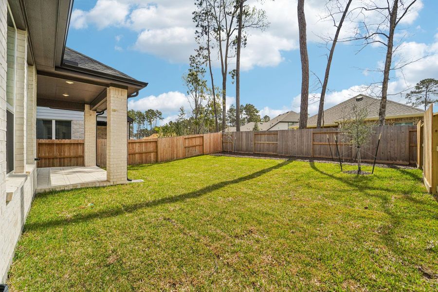 Exterior details and patio area of a home in The Woodlands Hills, Willis (Image 17).