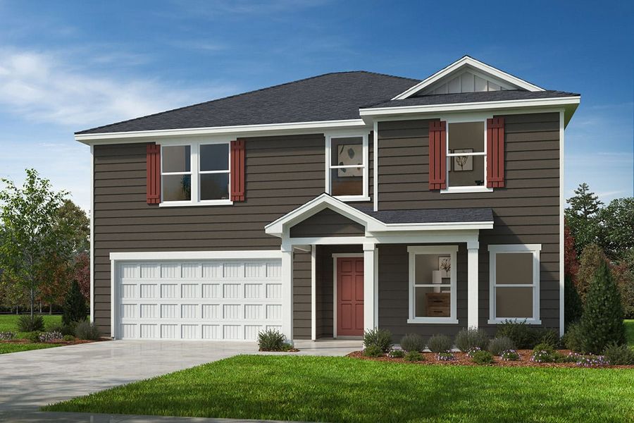 Representative exterior photo of a completed home built from the Plan 2539 by KB Home in Cottages at Clovis Point, Kings Mountain, NC (Image 8).