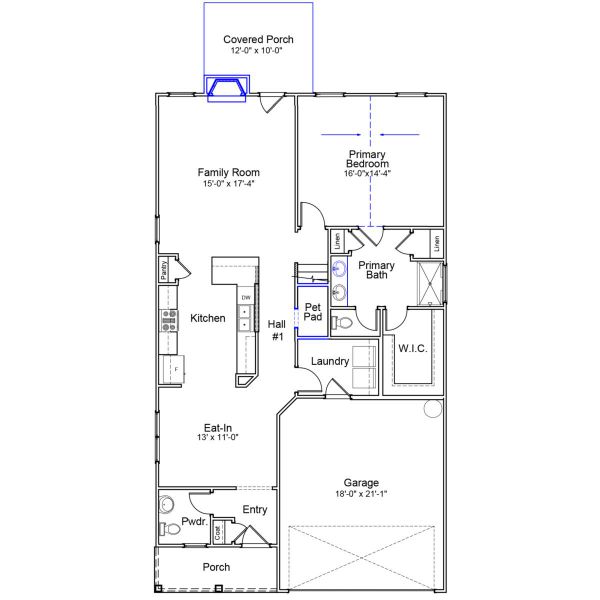2D floor plan layout of this home in Killians Crossing, Blythewood, SC (Image 5).