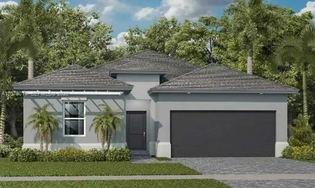 Front exterior of a new home in Acacia Groves, Miami, FL, highlighting curb appeal (Image 1). Front exterior of a new home in Acacia Groves, Miami, FL, highlighting curb appeal (Image 1).