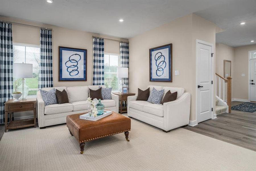 Representative furnished interior of a home built from the Allegheny w/ Finished Basement by Ryan Homes in Emerson Hills, Cane Ridge (Image 11).