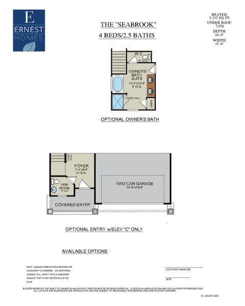 2D floor plan layout for the Seabrook by Ernest Homes in Wexford, Richmond Hill, GA (Image 6).