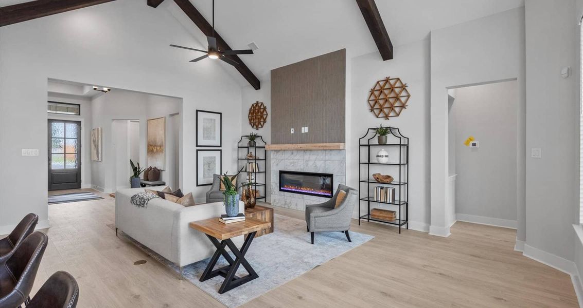 Representative furnished interior of a home built from the Bryant by Chesmar Homes in Sunfield, Buda (Image 5).