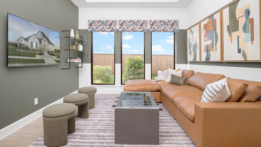 Representative furnished interior of a home built from the 3433W by Perry Homes in Palmera Ridge 70', Leander (Image 9).