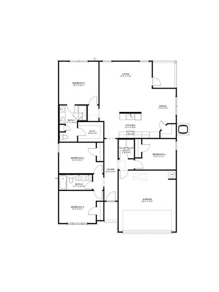 2D floor plan layout for the Medina by Flintrock Builder in Mesa Ridge, Temple, TX (Image 3).
