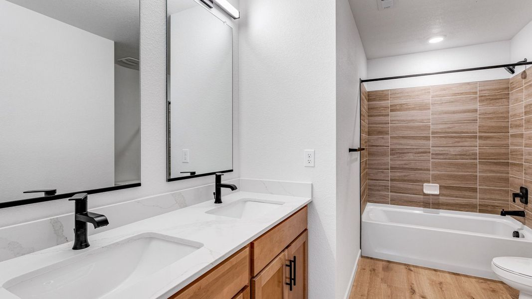 Furnished interior view inside a new home in Horizon Uptown, Aurora (Image 10). Furnished interior view inside a new home in Horizon Uptown, Aurora (Image 10).