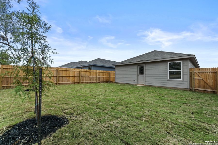 Exterior details and patio area of a home in Torian Village: Belmar Collection, San Antonio (Image 2).