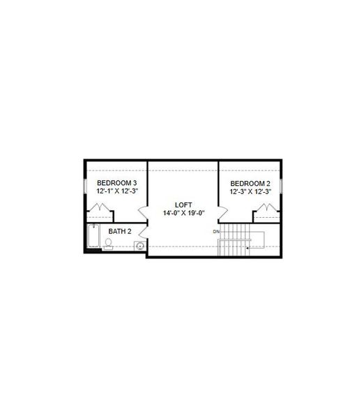 2D floor plan layout for the Woodford by Keystone Custom Homes in Lakestone Cove, Belmont, NC (Image 3).