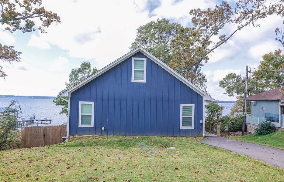 View of home's exterior featuring board and batten siding
