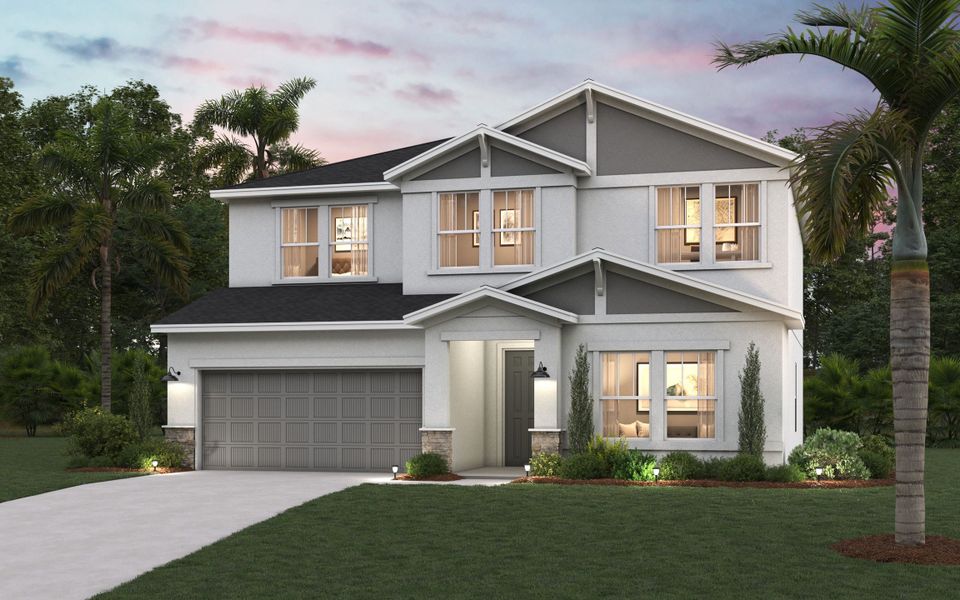 Representative exterior photo of a completed home built from the The Margate by Cardel Homes in Waterset, Apollo Beach, FL (Image 6).