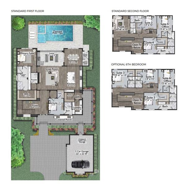 2D floor plan layout for the The Citrus by Element Home Builders in The Grove, Oakland, FL (Image 3).
