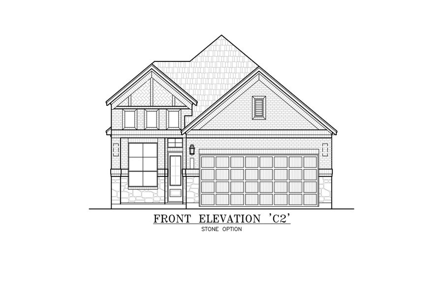 Representative exterior photo of a completed home built from the Carlisle by Chesmar Homes in Stillwater Ranch, San Antonio, TX (Image 7). Representative exterior photo of a completed home built from the Carlisle by Chesmar Homes in Stillwater Ranch, San Antonio, TX (Image 7).