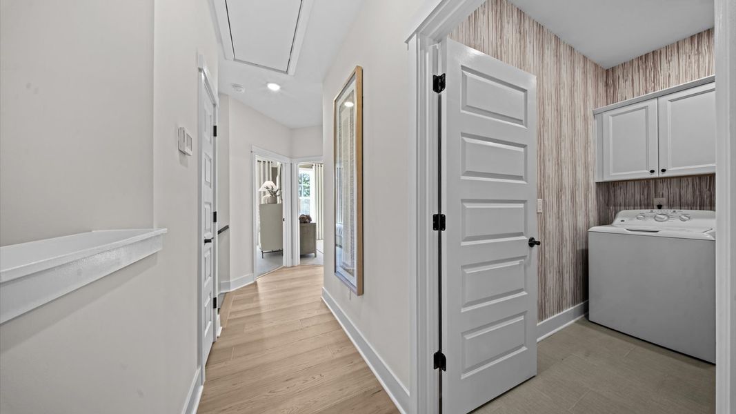 Representative furnished interior of a home built from the Harlow by DRB Homes in Bayberry, Raleigh (Image 54).