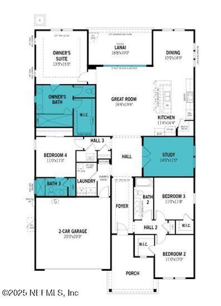 2D floor plan layout of this home in RiverTown - Ravines, St. Johns, FL (Image 2). 2D floor plan layout of this home in RiverTown - Ravines, St. Johns, FL (Image 2).