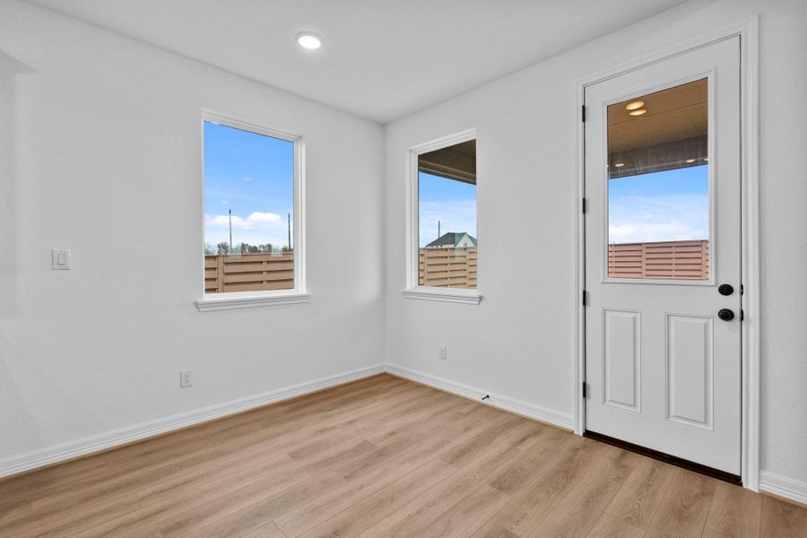 The breakfast nook offers a casual, light-filled spot for pour-over mornings and quick bites. The breakfast nook offers a casual, light-filled spot for pour-over mornings and quick bites.