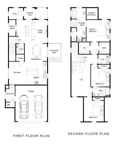 2D floor plan layout for the The Delaney by Greentech Homes LLC in The Farmstead, Chattanooga, TN (Image 4).