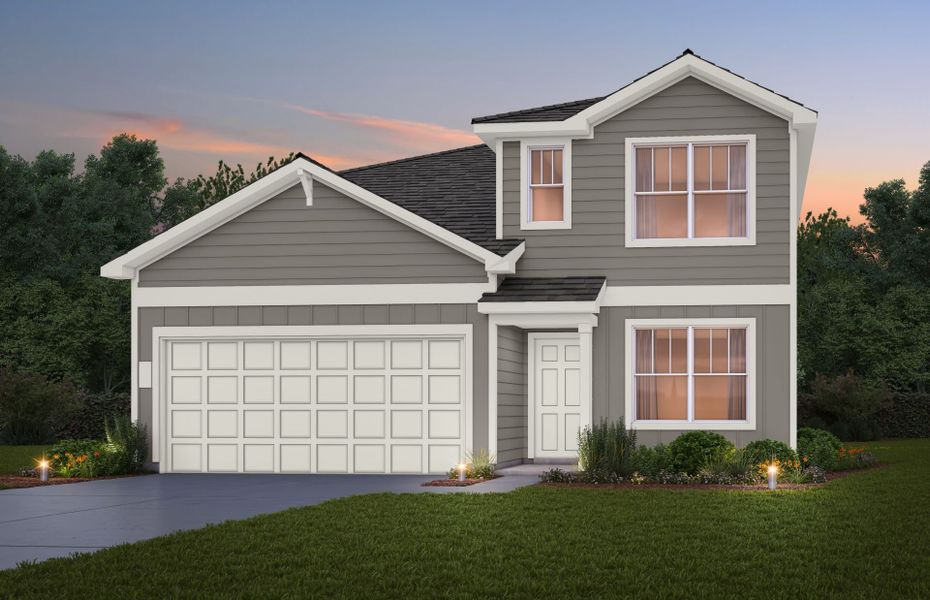Front exterior of a new home in Dove Song, Marion, TX, highlighting curb appeal (Image 1). Front exterior of a new home in Dove Song, Marion, TX, highlighting curb appeal (Image 1).