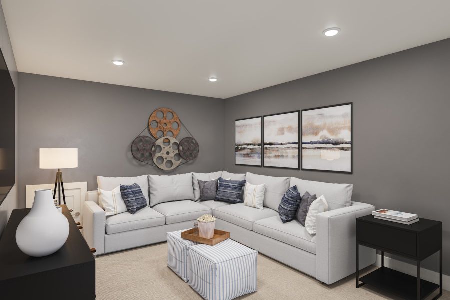Representative furnished interior of a home built from the Salerno by Tri Pointe Homes in Woodson’s Reserve, Spring (Image 16).